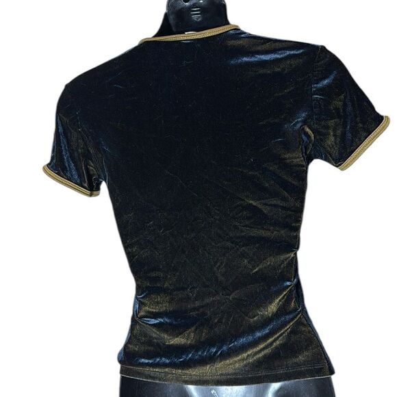 Vintage Forever 21 velvet irridescent babydoll crop tank top blue brown gold lg - Picture 3 of 4